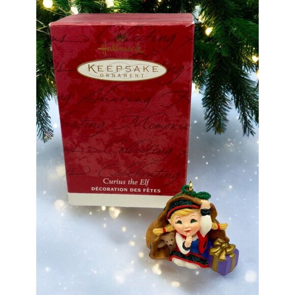 Hallmark Keepsake Christmas Ornament Curius The Elf 2001 Vintage Handcrafted - Picture 1 of 11
